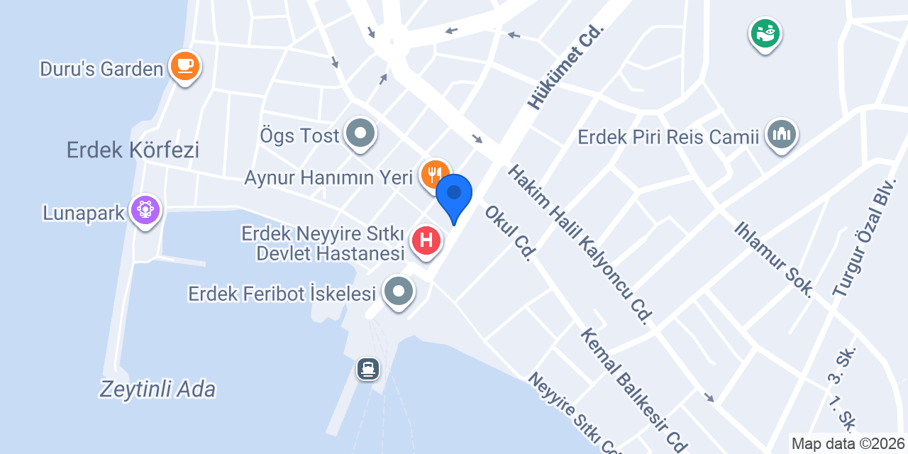 Erdek Gül Cafe konumu