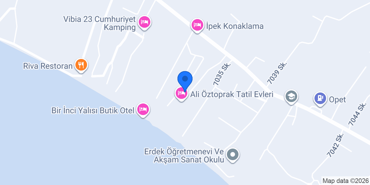 Erdek Bungalow Otel Öztoprak konumu