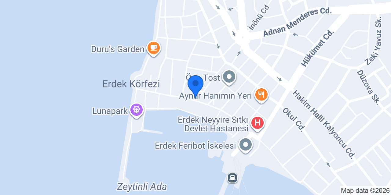 Erdek Hadrian Otel konumu