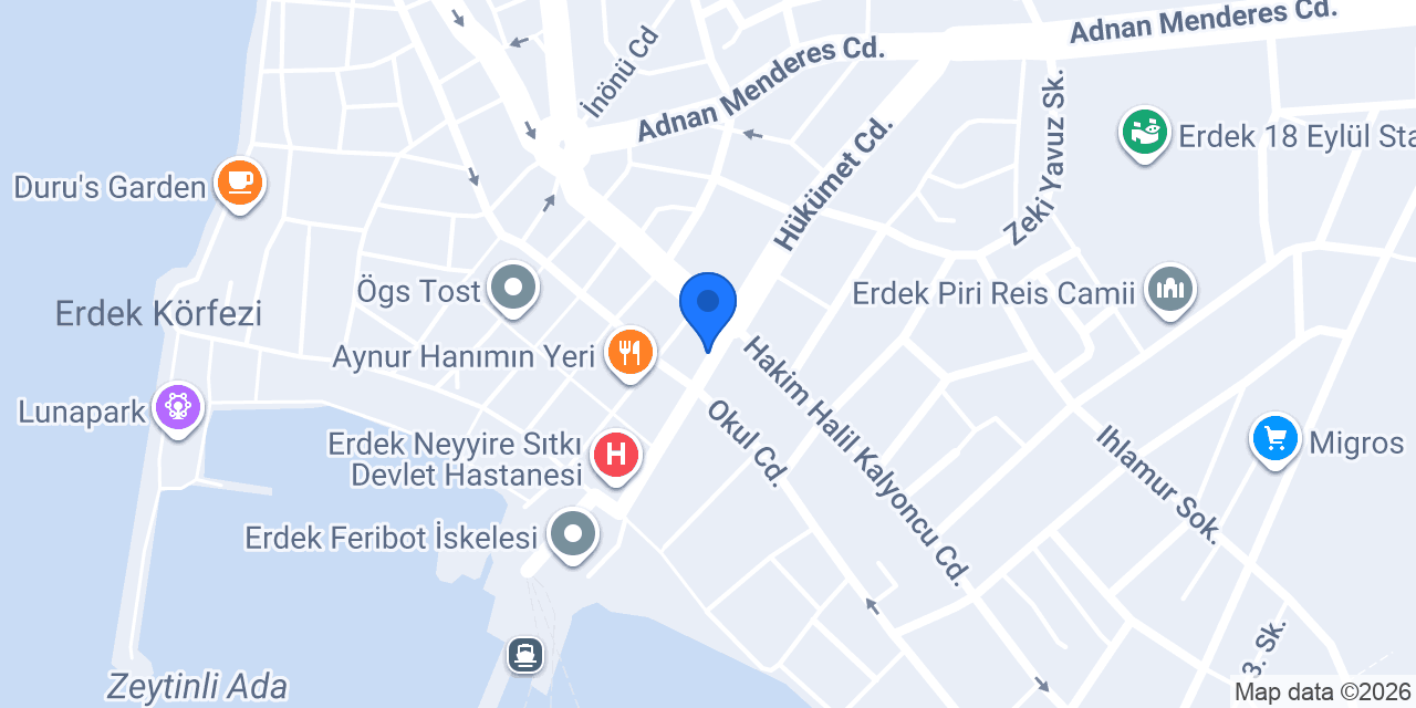 ÖZDEMİR ŞARKÜTERİ ERDEK konumu