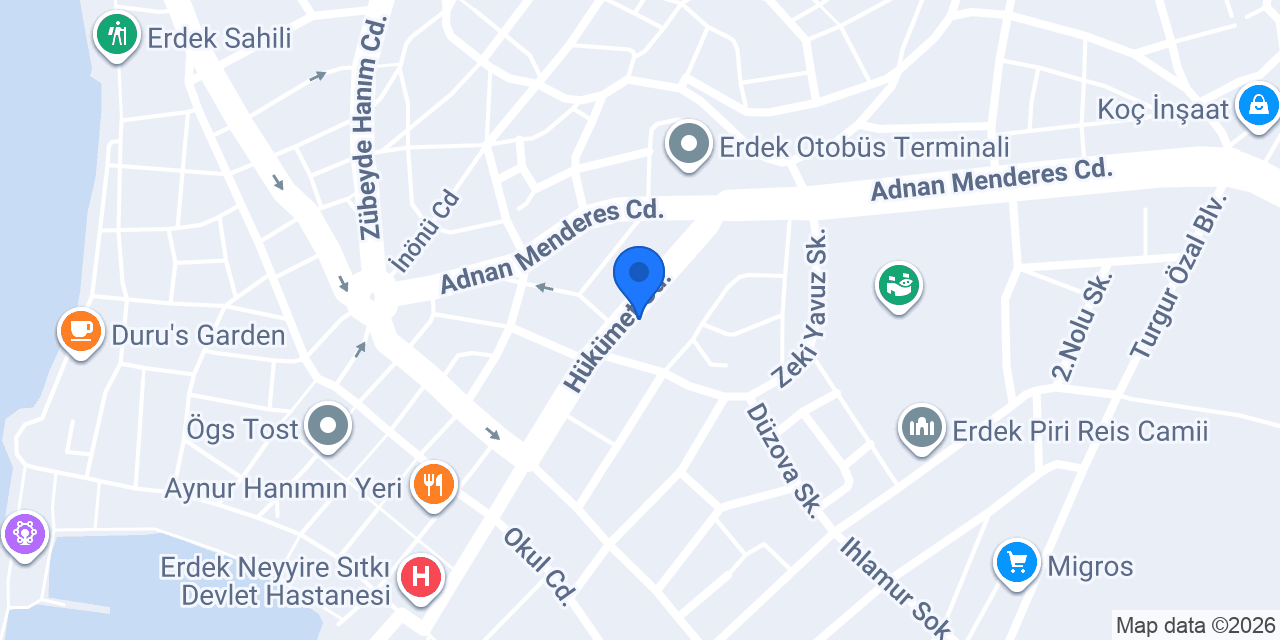 Ziraat Bankası Erdek Şubesi konumu