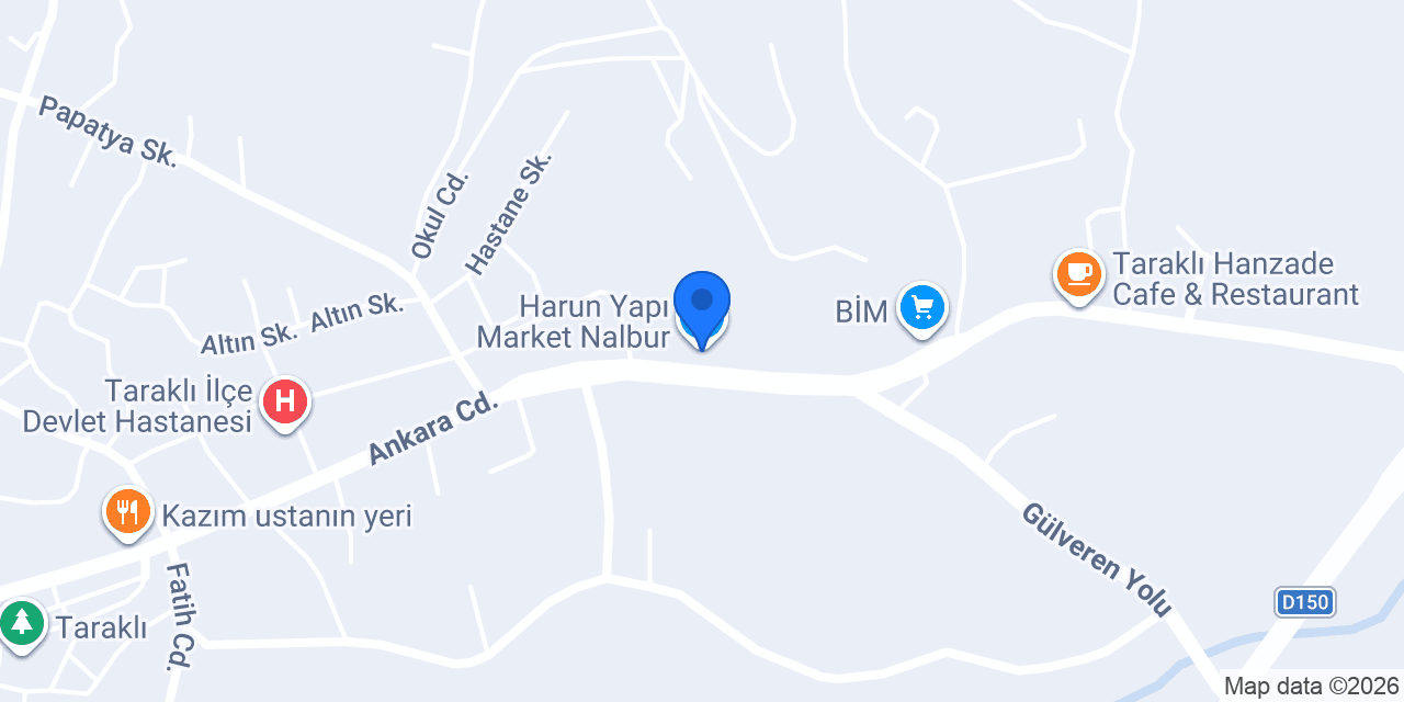 Harun Yapı Market Nalbur konumu