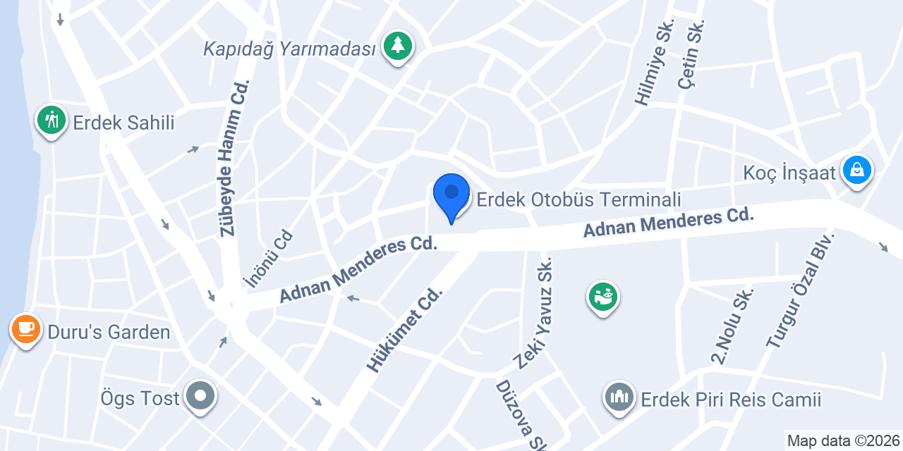 Erdek Uludağ Turizm konumu