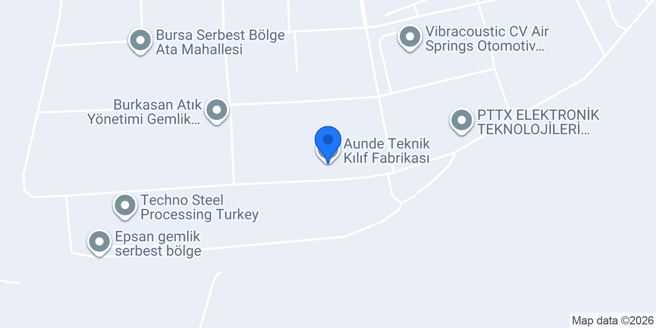 Aunde Teknik Kılıf Fabrikası konumu