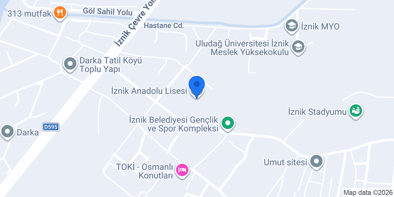 İznik Anadolu Lisesi konumu