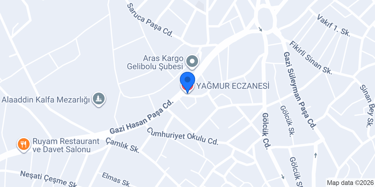 YAĞMUR ECZANESİ konumu