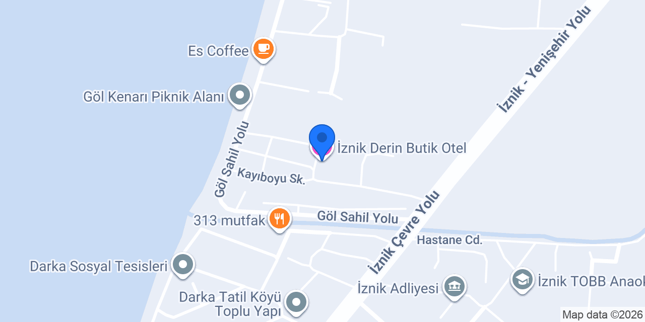İznik Derin Butik Otel konumu