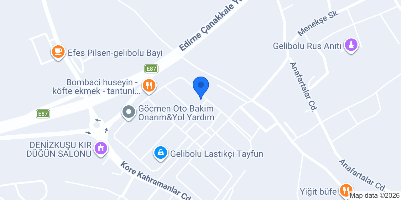 Oruç oto servis konumu