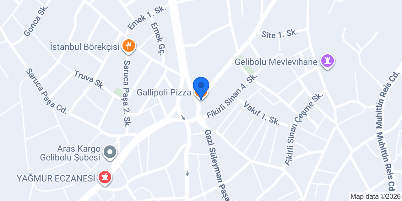 Gallipoli Pizza konumu