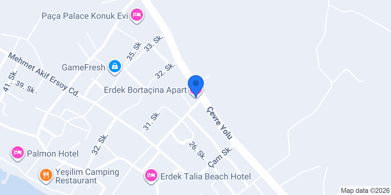 Erdek Bortaçina Apart konumu