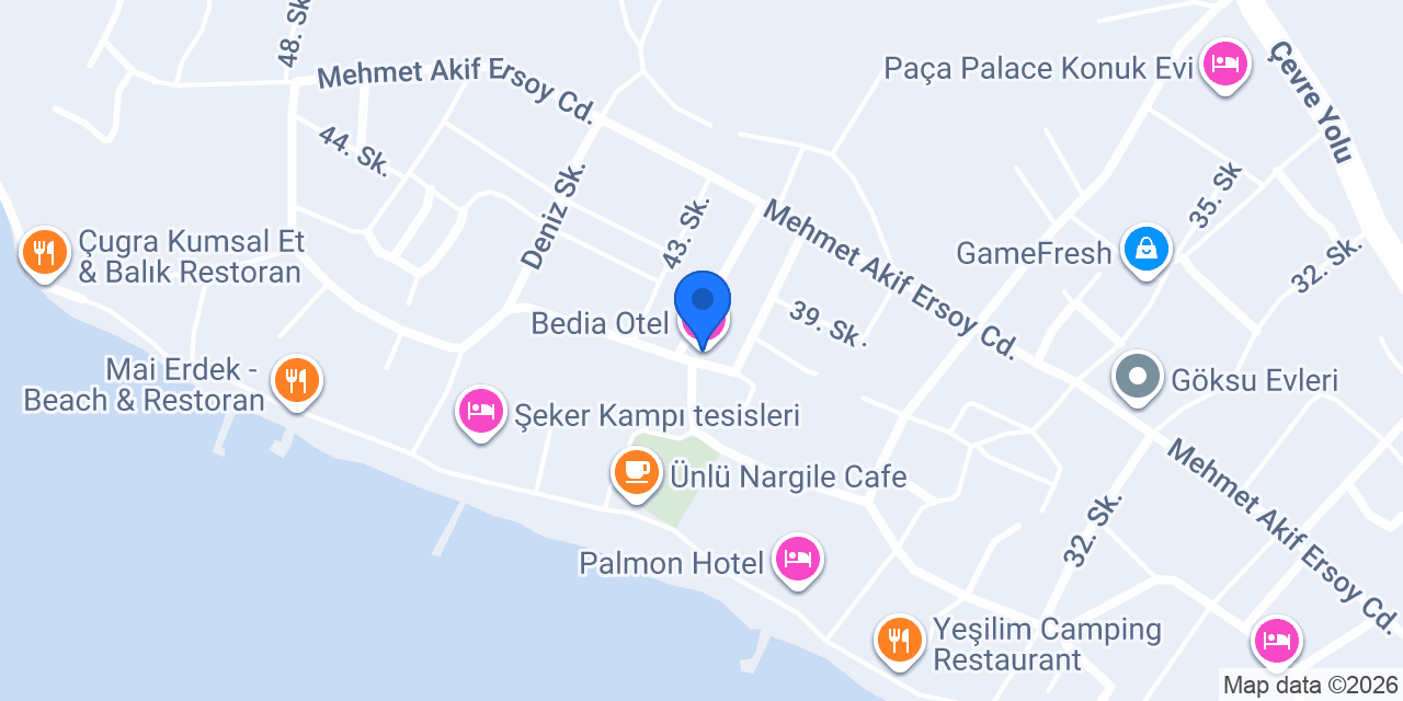 Bedia Otel konumu