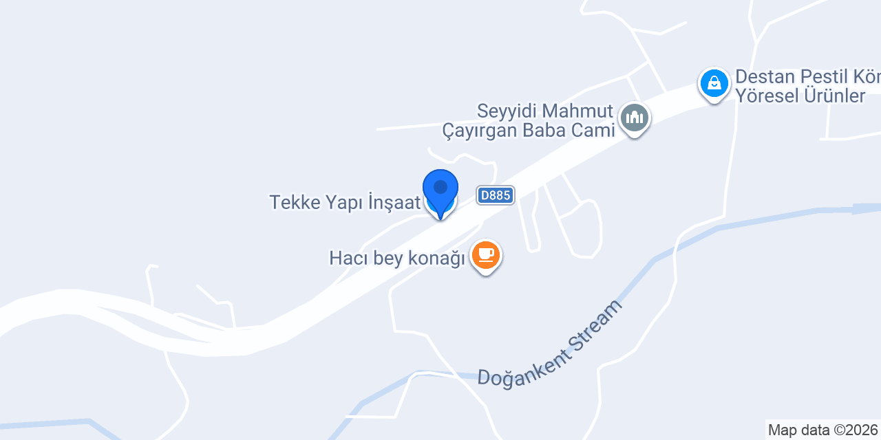 Tekke Yapı İnşaat konumu