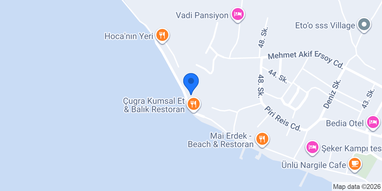 Çuğra ÇINARALTI beach Restoran konumu