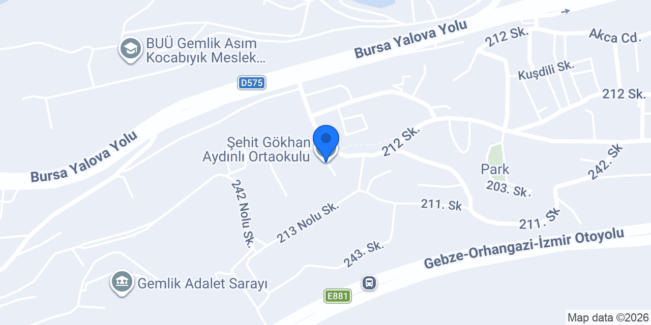 Şehit Gökhan Aydınlı Ortaokulu konumu