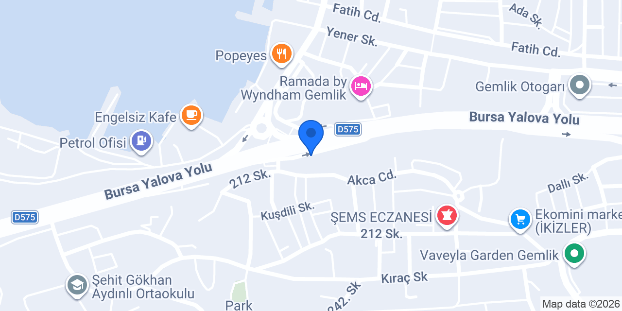 Hisar Otel Gemlik konumu