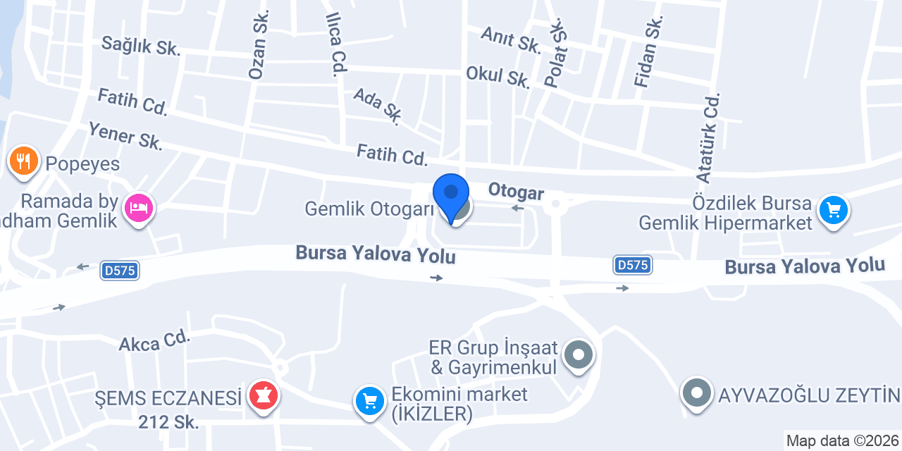 Gemlik Terminali konumu