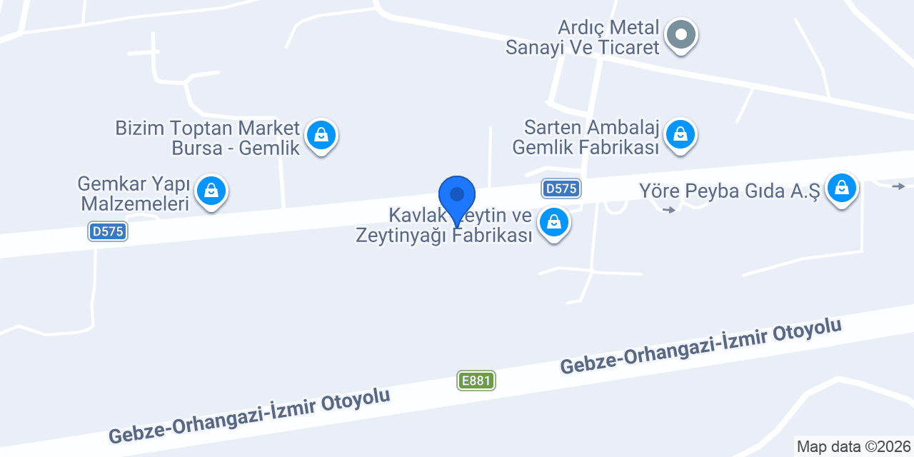Nuh Beton A.S. Gemlik Tesisi konumu