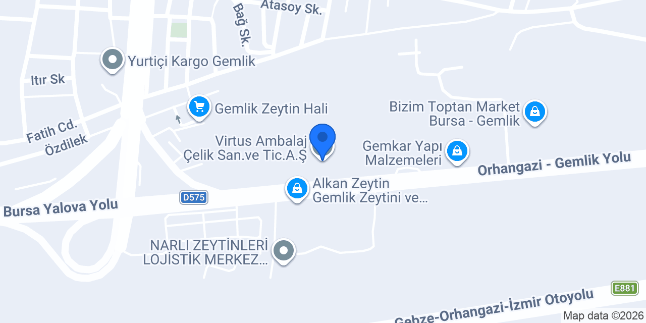 Virtus Ambalaj Çelik San.ve Tic.A.Ş konumu