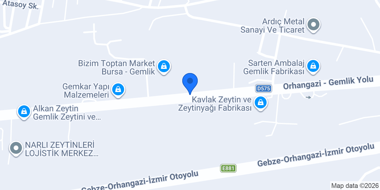 Hazer Zeytincilik konumu