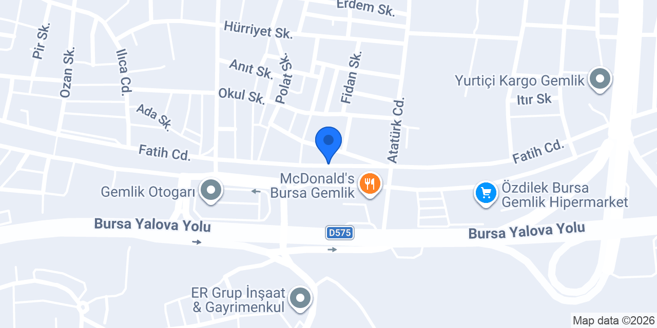 Sürat Kargo Gemlik Şube konumu