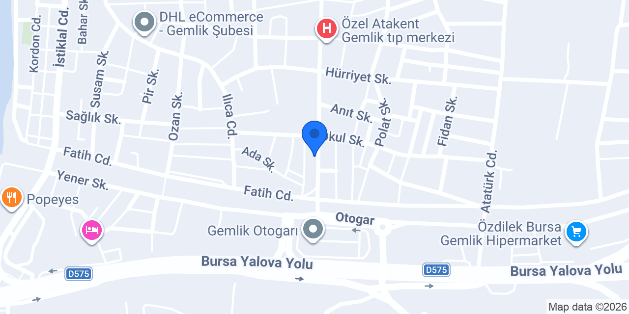Gemlik Diş Hekimi Bahar Üstay konumu