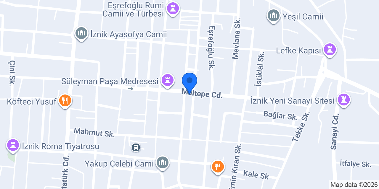 İzem çini konumu