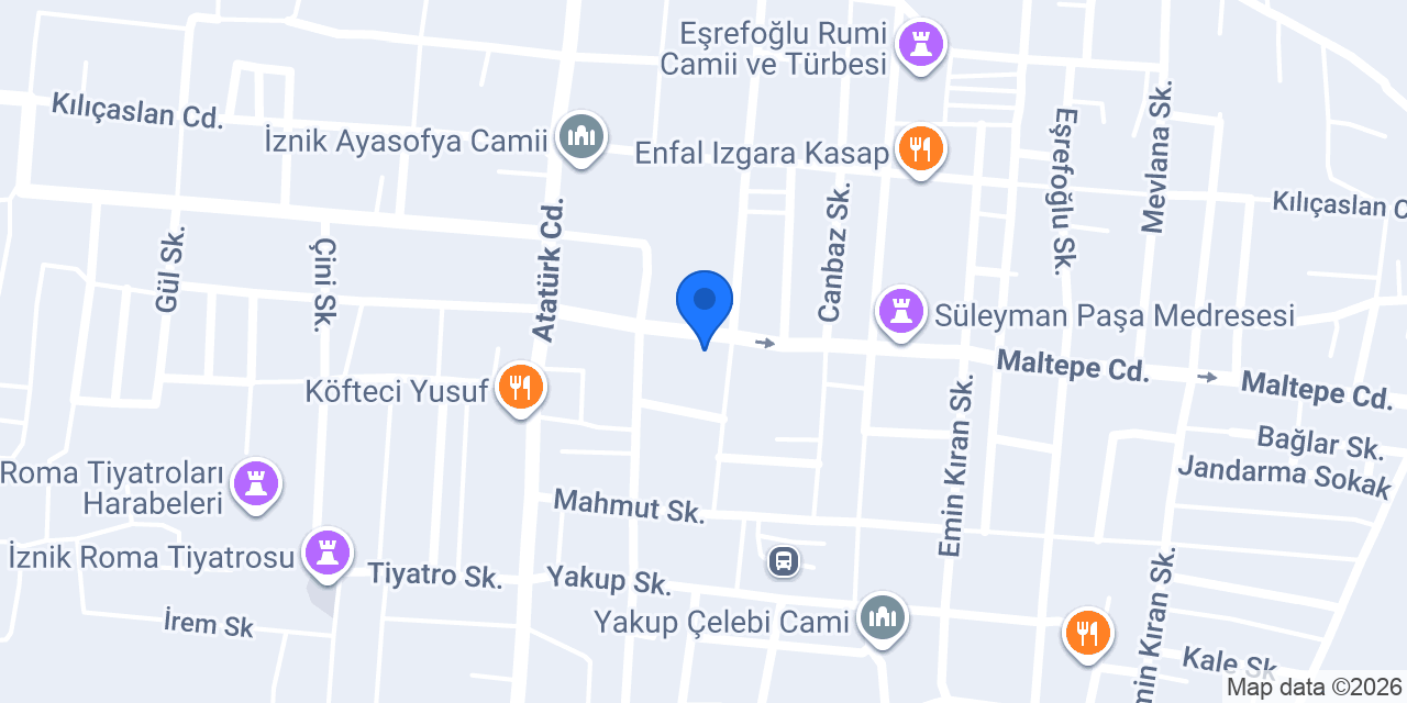 İznik Nehir Çini konumu