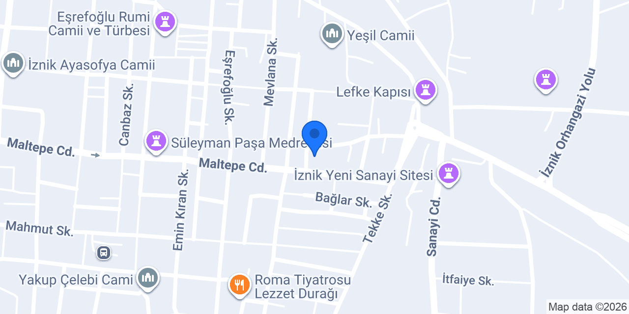 İZNİK SOSYAL YARDIMLAŞMA DAYANIŞMA VAKFI konumu