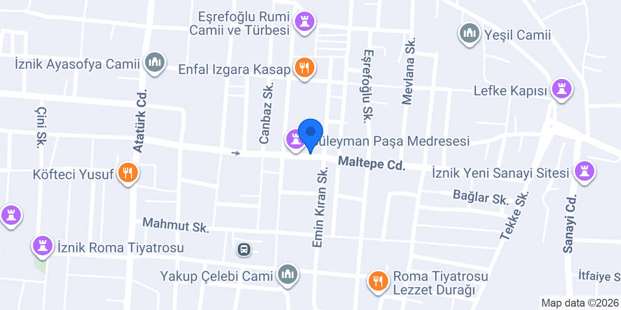 Mine Sanat Atölyesi konumu