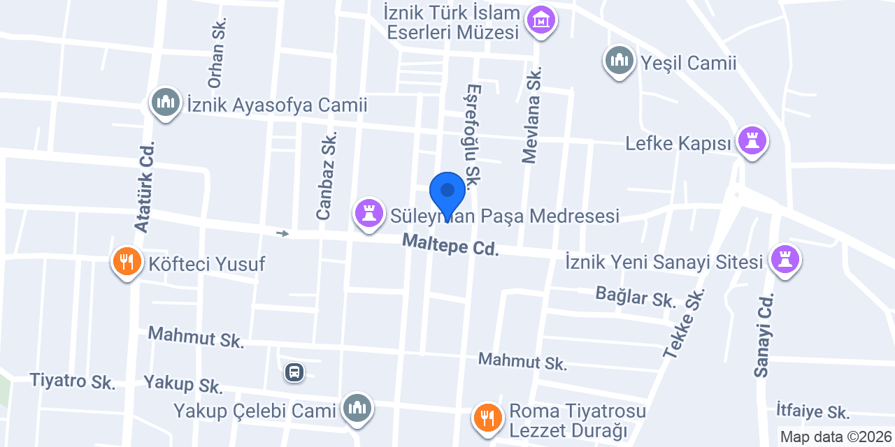 İZNIK BÖREKÇİSİ ahmet uzunay konumu