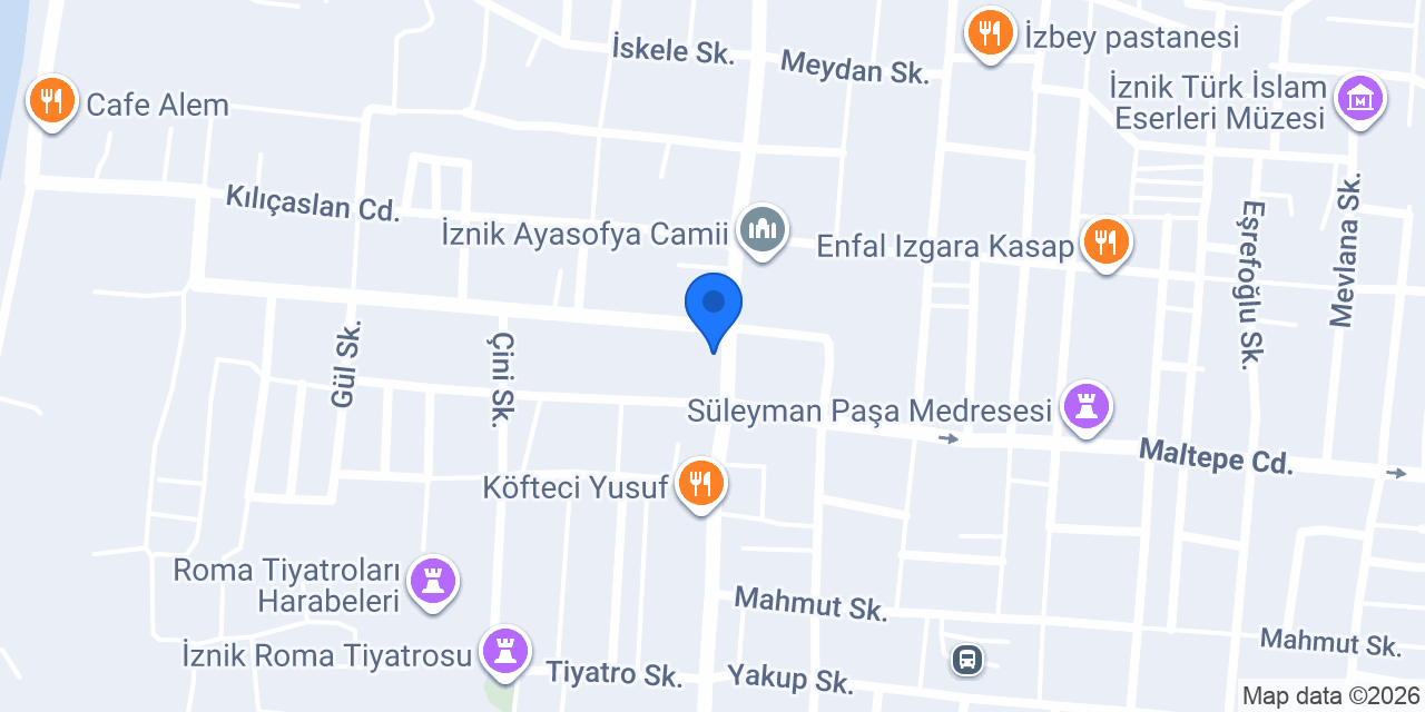 Türkiye İş Bankası İznik/Bursa Şubesi konumu