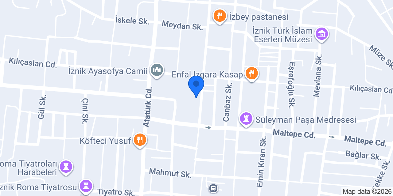 İznik İstanbul Otel konumu
