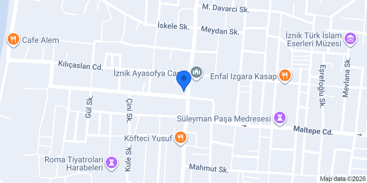 Tarihi İznik Fırını(Ekmekçil) konumu