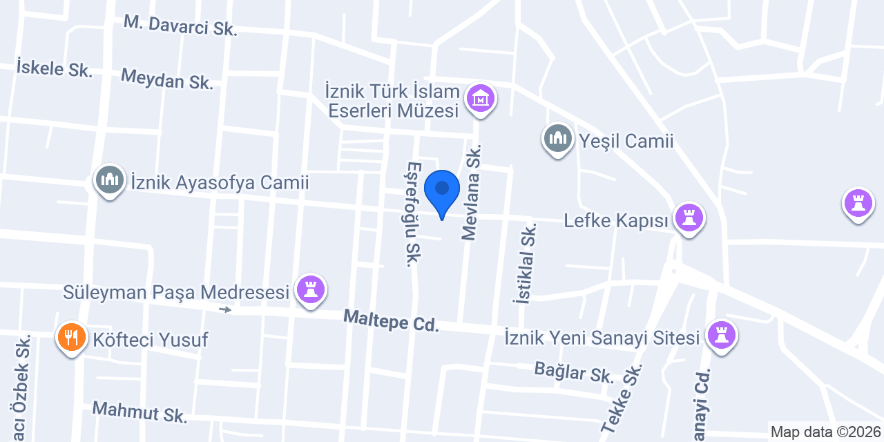 İZNİK HÜNKAR ÇİNİ konumu