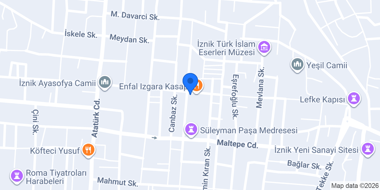 Halkbank İznik Şubesi konumu