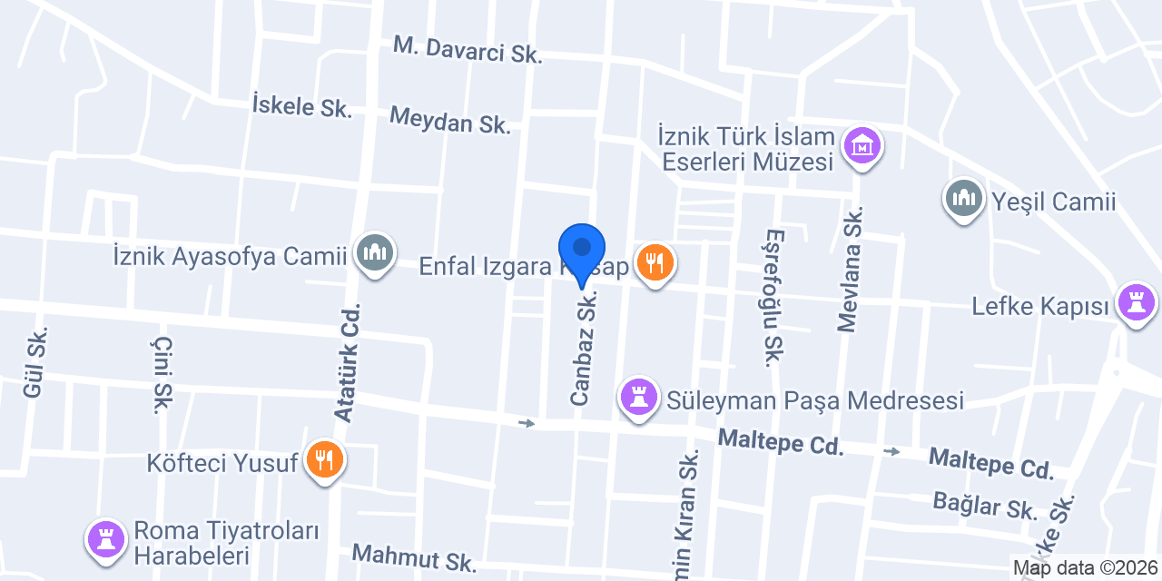 DenizBank İznik Şubesi konumu
