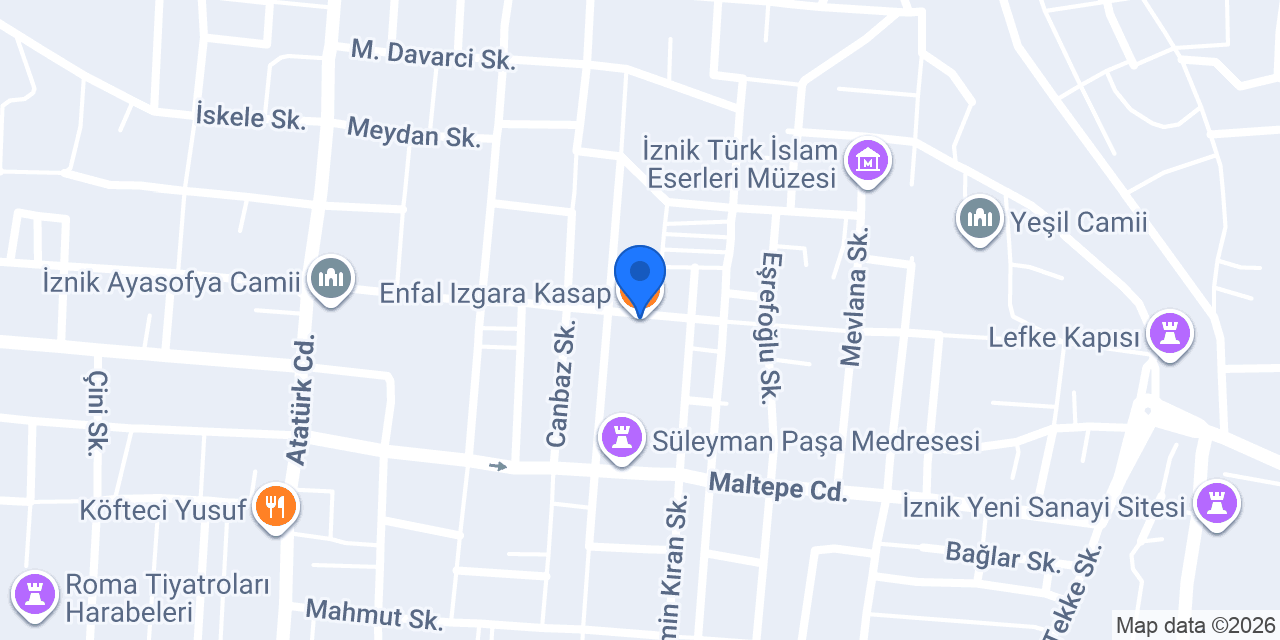 Enfal Izgara Kasap konumu