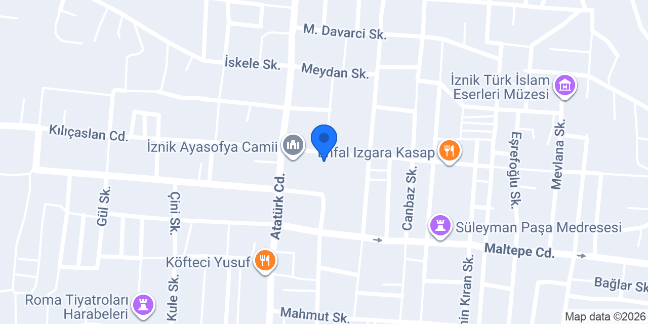 İznik Esnaf Odası Başkanlığı konumu