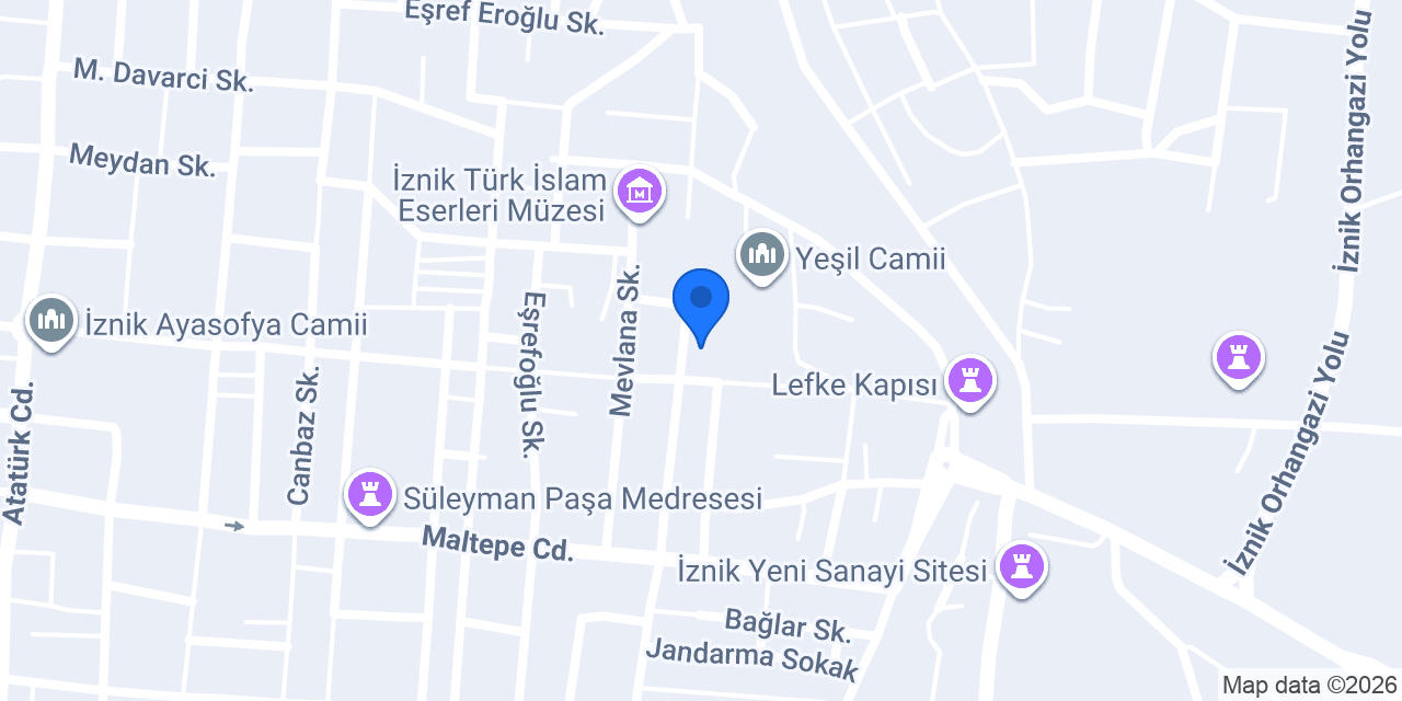Yeşil Cami Çay Bahçesi konumu