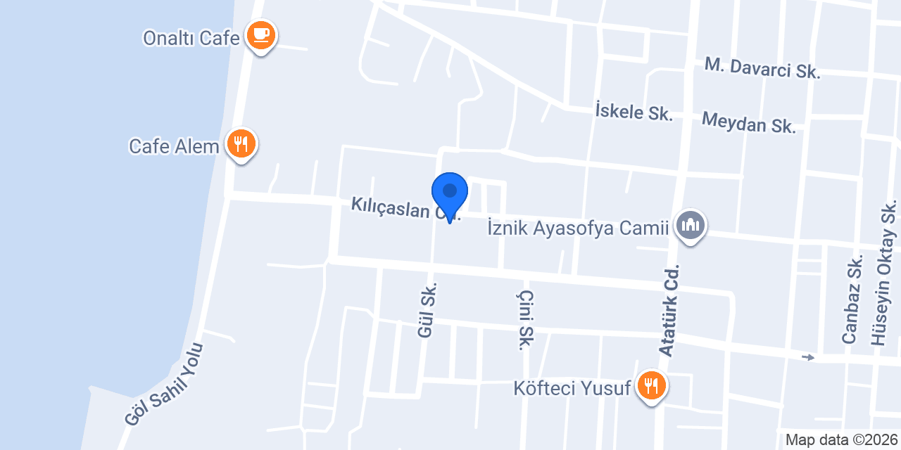 İznik Karçiçeği Restoran konumu