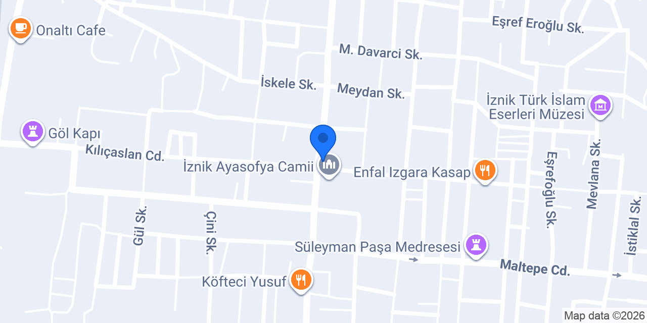 İznik Sürücü Kursu konumu