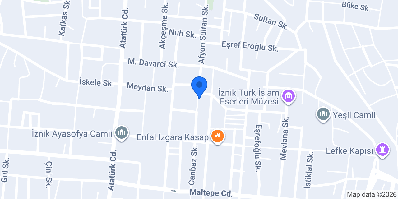 Menekşe Çiçekçilik konumu