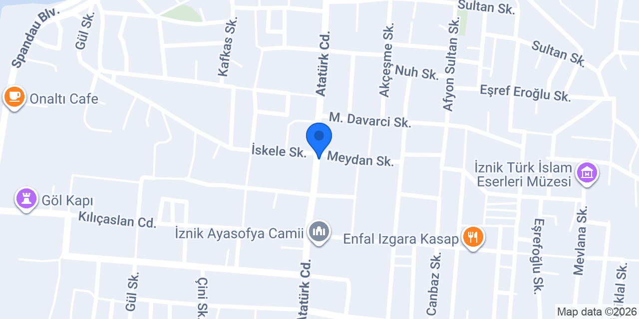 İznik İstanbul Pastanesi konumu