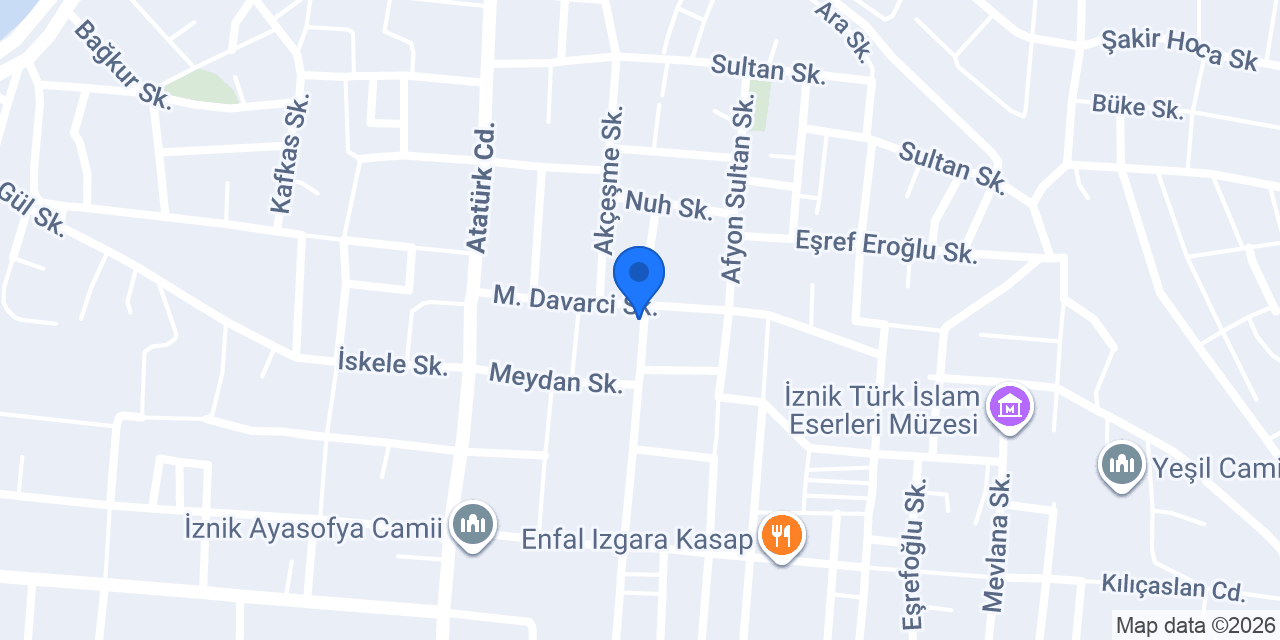 İznik Çiçek Atölyesi konumu