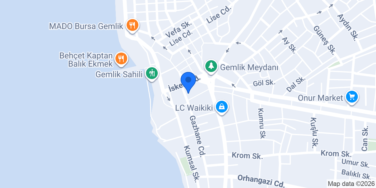 Gemlik Otel konumu