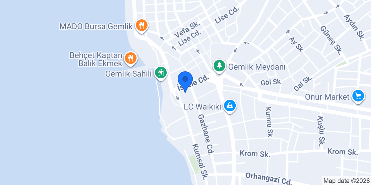 Gemlik İlçe Nüfus Müdürlüğü konumu