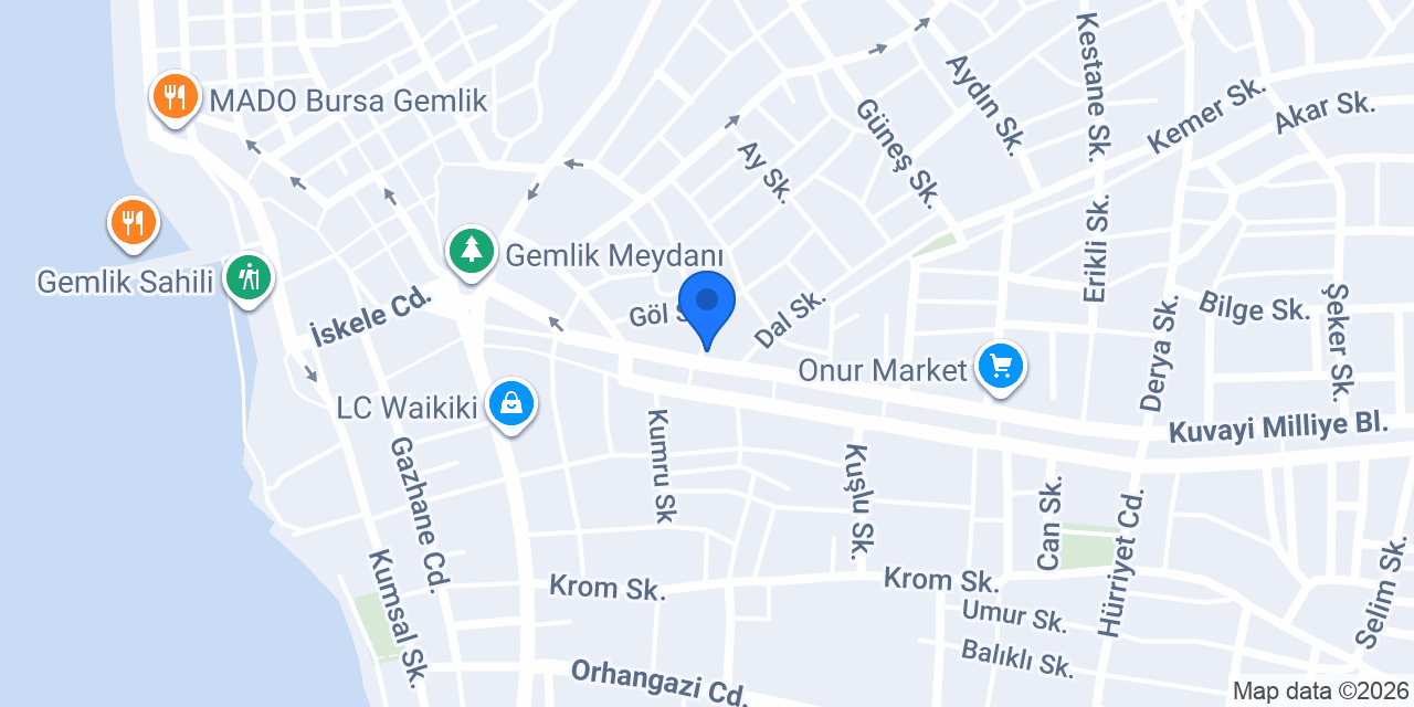 Gemlik İşler Kitabevi konumu