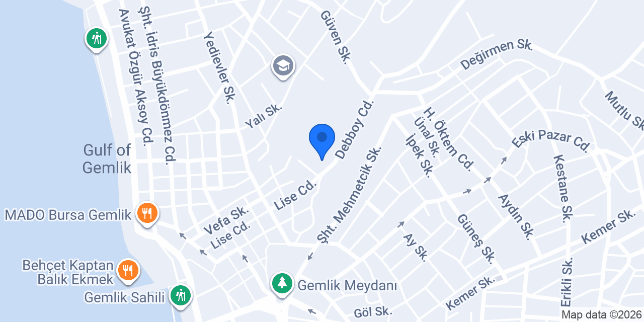 Bursa Gemlik Lisesi konumu