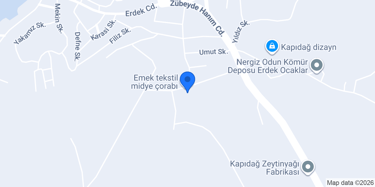 Emek tekstil midye çorabı konumu