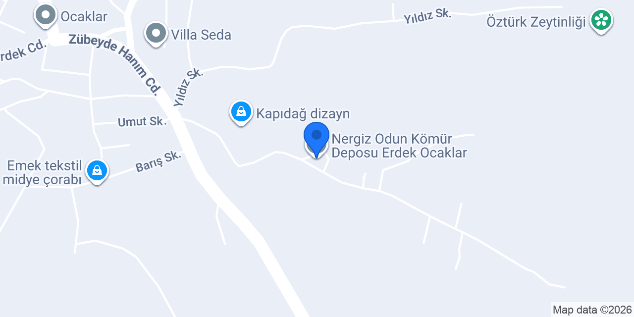 Nergiz Odun Kömür Deposu Erdek Ocaklar konumu